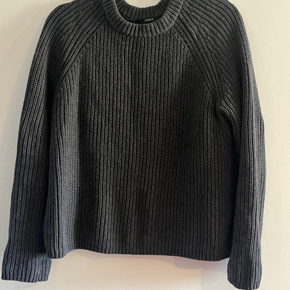 Quince Sweaters - Quince 100% Organic Cotton Fisherman Crew Sweater - Women's Medium - Charcoal